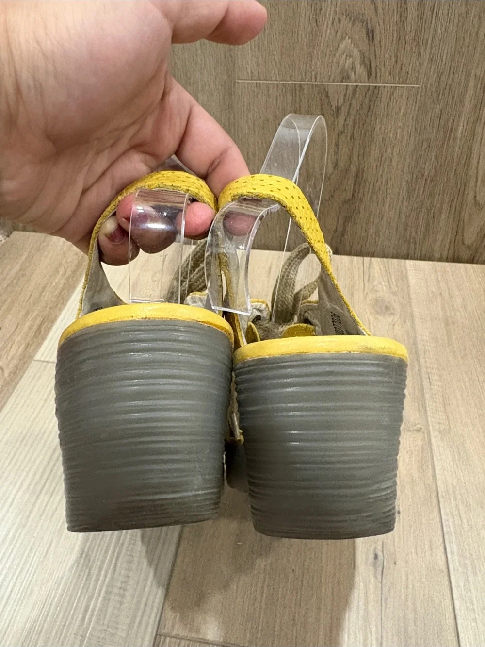 Fly London Yiva P500377026 Wedge Sandals Lace-Up Slingback Mustard Yellow 40